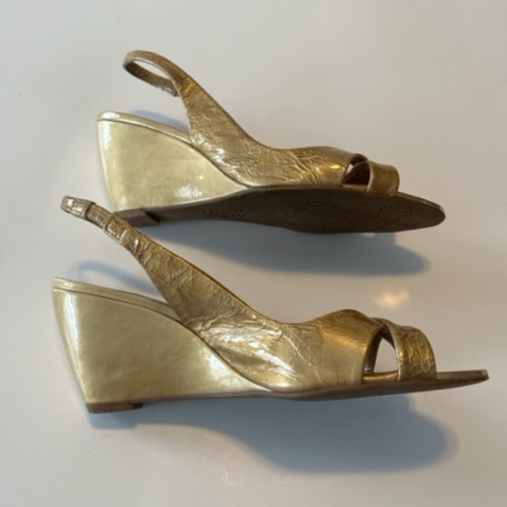 Gold Wedge Sandals by Franco Sarto - Size 6